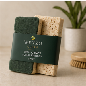 WENZO Cleaner Dual-Surface Scrub Sponges 6 Pack
